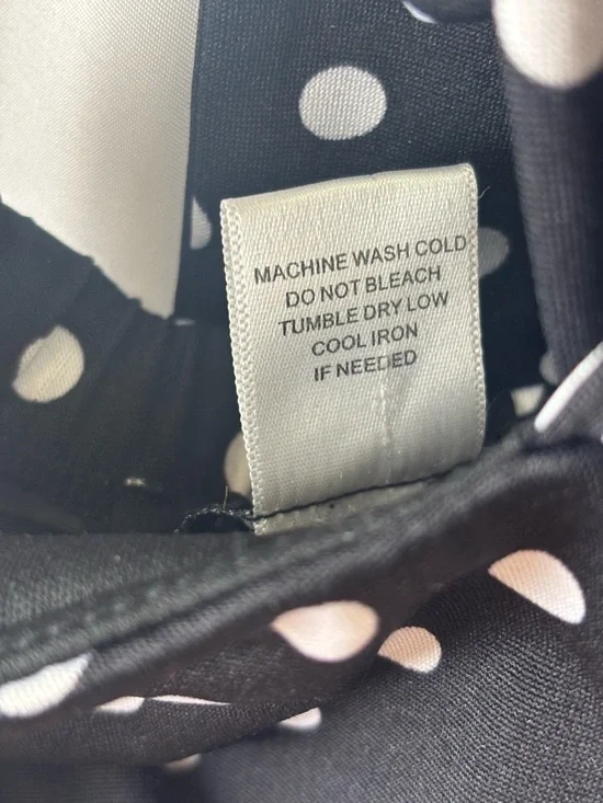 JFW Polka Dot Strapless Halter Maxi Dress Black w/ White Polka Dots Pockets W L - Picture 8 of 9